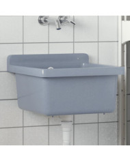 Lavabo pour montage murale gris 40x40x24 cm résine | Mobilier & Déco