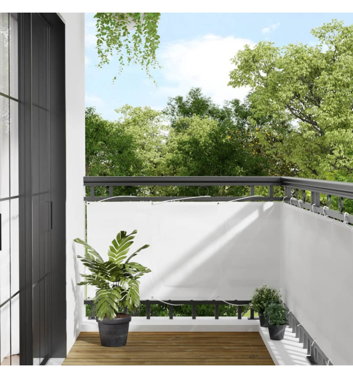 Écran de balcon blanc 75x700 cm 100% polyester oxford | Mobilier & Déco