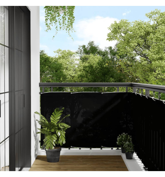 Écran de balcon noir 90x1000 cm 100% polyester oxford | Mobilier & Déco