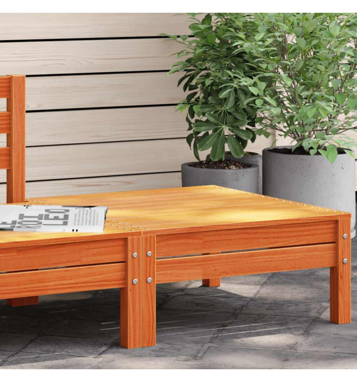 Repose-pied de jardin cire marron bois de pin massif | Mobilier & Déco