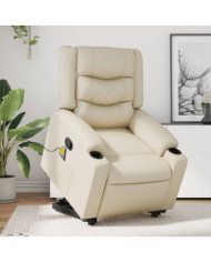 Fauteuil inclinable de massage Crème Similicuir | Mobilier & Déco