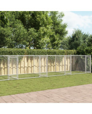 Cage pour chien avec portes gris 10x2x1,5 m acier galvanisé | Mobilier & Déco