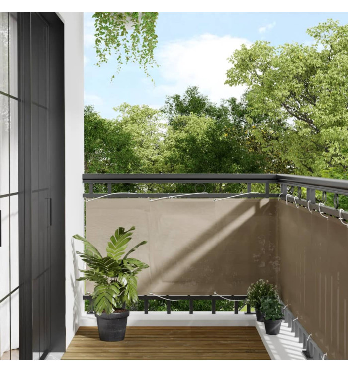 Écran de balcon taupe 75x1000 cm 100% polyester oxford | Mobilier & Déco