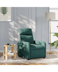 Fauteuil de massage inclinable Vert foncé Tissu | Mobilier & Déco