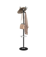 Porte-manteau avec porte-parapluie noir fer enduit de poudre | Mobilier & Déco