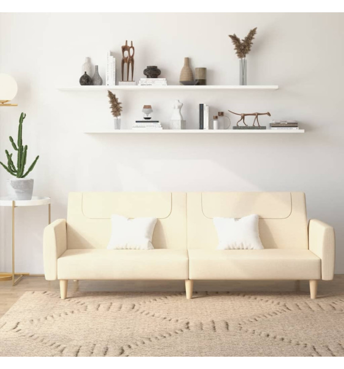 Canapé-lit à 2 places crème tissu | Mobilier & Déco