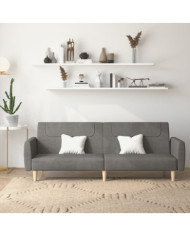 Canapé-lit à 2 places gris foncé tissu | Mobilier & Déco