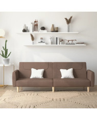 Canapé-lit à 2 places taupe tissu | Mobilier & Déco