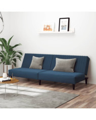 Canapé-lit à 2 places Bleu Velours | Mobilier & Déco