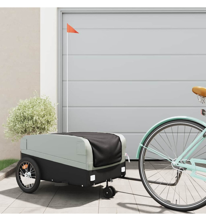 Remorque de vélo noir et gris 45 kg fer | Mobilier & Déco