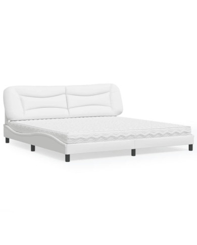 Lit avec matelas blanc 200x200 cm similicuir | Mobilier & Déco