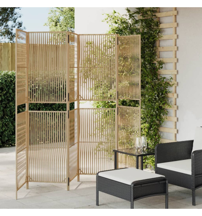 Cloison de séparation 6 panneaux beige résine tressée | Mobilier & Déco