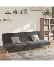 Canapé-lit à 2 places gris foncé tissu | Mobilier & Déco