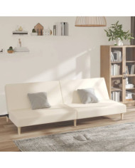 Canapé-lit à 2 places crème tissu | Mobilier & Déco