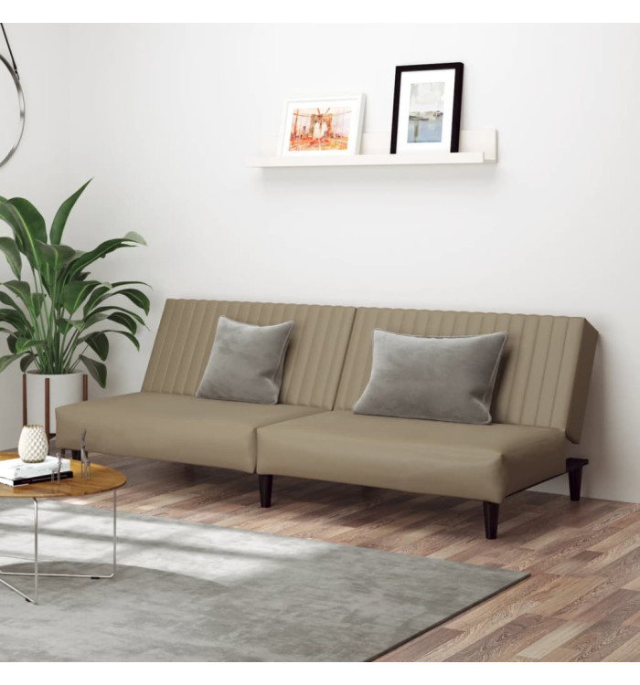 Canapé-lit 2 places cappuccino similicuir | Mobilier & Déco