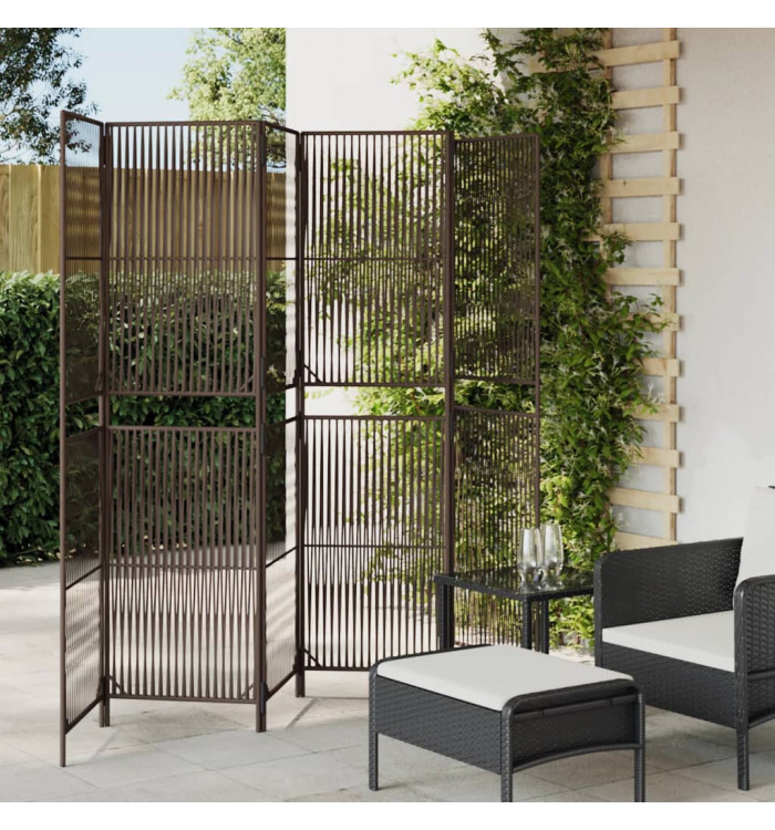 Cloison de séparation 6 panneaux marron résine tressée | Mobilier & Déco