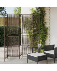 Cloison de séparation 6 panneaux marron résine tressée | Mobilier & Déco