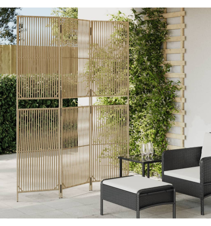 Cloison de séparation 3 panneaux beige résine tressée | Mobilier & Déco
