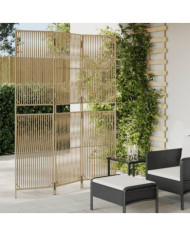 Cloison de séparation 3 panneaux beige résine tressée | Mobilier & Déco