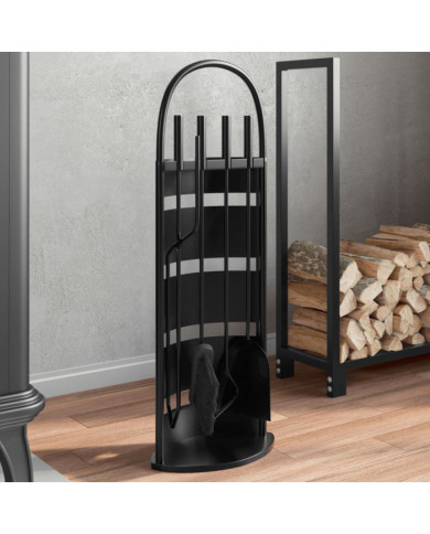 Set d’outils de cheminée 5 pcs 23x15x66 cm acier | Mobilier & Déco
