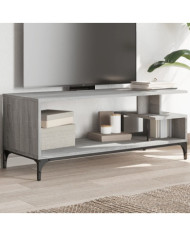 Meuble TV sonoma gris bois ingénierie et acier enduit de poudre | Mobilier & Déco