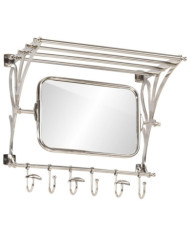 Porte-bagages avec cintres et miroir mural aluminium | Mobilier & Déco