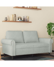 Canapé à 2 places Gris clair 120 cm Velours | Mobilier & Déco