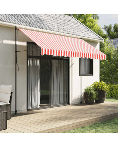 Tissu de remplacement pour auvent rayures rouges et blanches | Mobilier & Déco