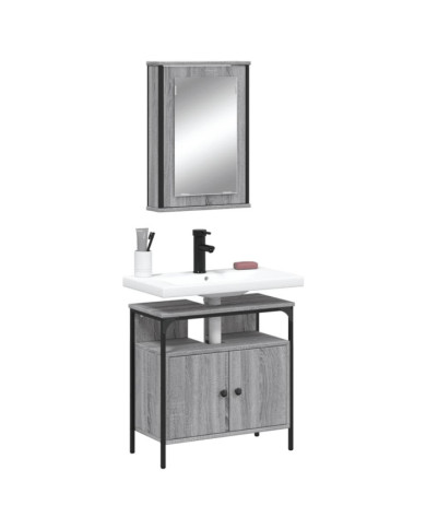 Ensemble de meubles de salle de bain 2 pcs Sonoma gris | Mobilier & Déco