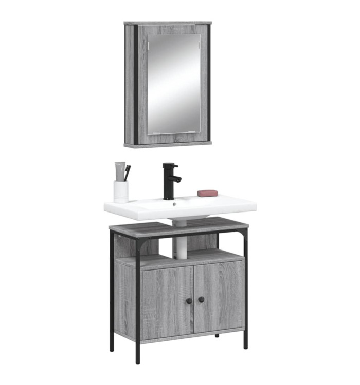 Ensemble de meubles de salle de bain 2 pcs Sonoma gris | Mobilier & Déco