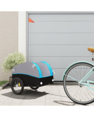 Remorque de vélo noir et bleu 30 kg fer | Mobilier & Déco