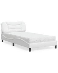Lit avec matelas blanc 100x200 cm similicuir | Mobilier & Déco