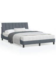 Lit avec matelas gris foncé 120x200 cm velours | Mobilier & Déco