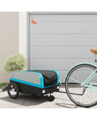 Remorque de vélo noir et bleu 45 kg fer | Mobilier & Déco