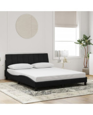 Cadre de lit sans matelas noir 160x200 cm velours | Mobilier & Déco