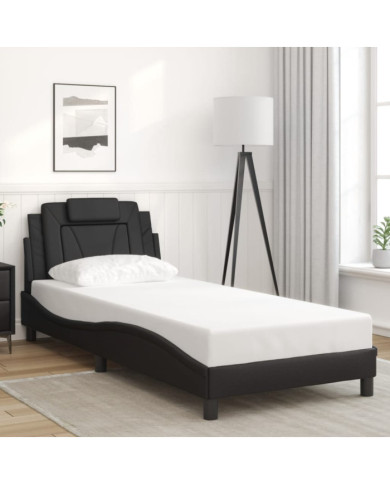 Cadre de lit sans matelas noir 80x200 cm similicuir | Mobilier & Déco