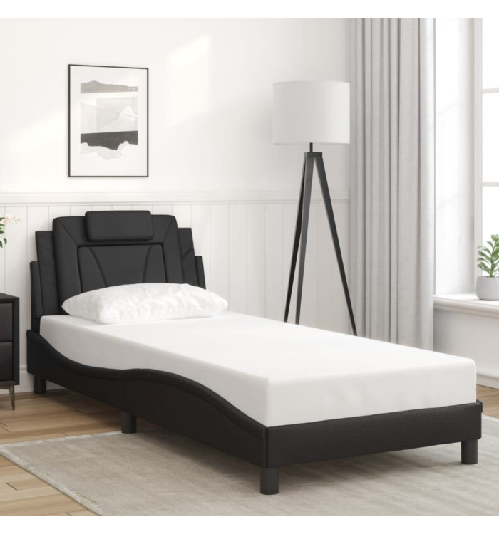 Cadre de lit sans matelas noir 80x200 cm similicuir | Mobilier & Déco