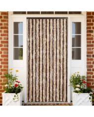 Rideau anti-mouches beige et marron clair 100x230 cm chenille | Mobilier & Déco