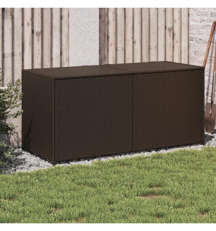 Boîte de rangement de jardin marron 283L résine tressée | Mobilier & Déco