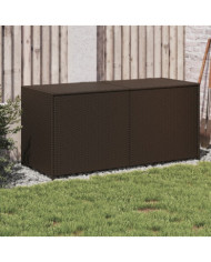Boîte de rangement de jardin marron 283L résine tressée | Mobilier & Déco