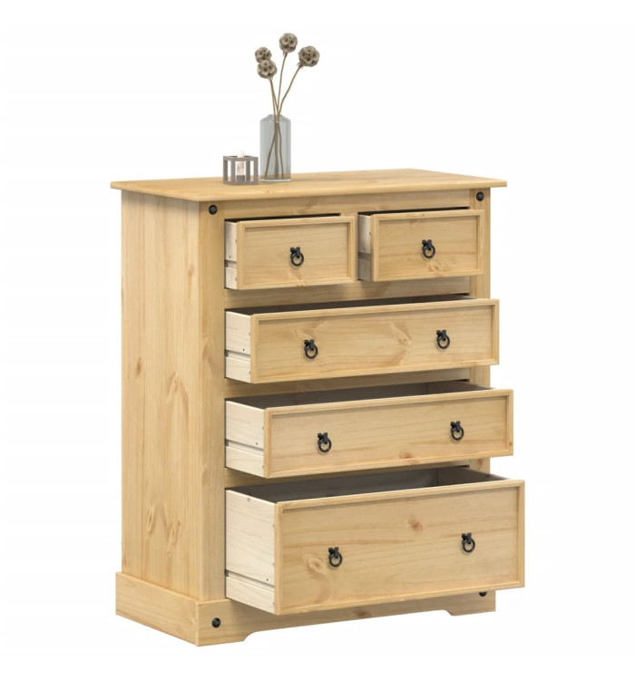 Commode Corona 92x48x114 cm bois massif de pin | Mobilier & Déco