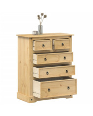 Commode Corona 92x48x114 cm bois massif de pin | Mobilier & Déco