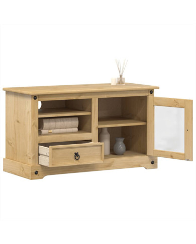 Meuble TV Corona 100x45x58 cm bois de pin massif | Mobilier & Déco