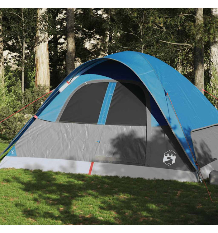 Tente familiale à dôme 6 personnes bleu imperméable | Mobilier & Déco