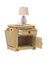 Table de chevet Corona 45x35x47,5 cm bois de pin massif | Mobilier & Déco