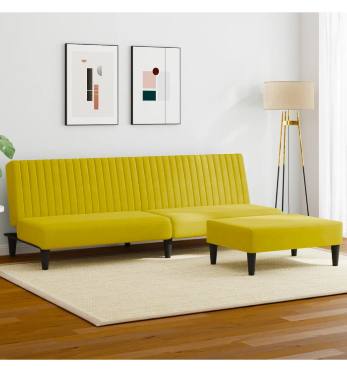 Ensemble de canapés 2 pcs jaune velours | Mobilier & Déco