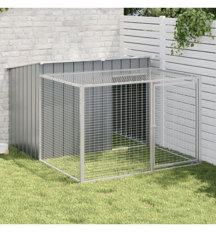 Niche pour chien avec cour anthracite 153x194x110 cm | Mobilier & Déco