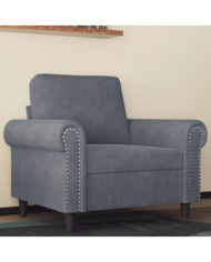 Fauteuil Gris foncé 60 cm Velours | Mobilier & Déco