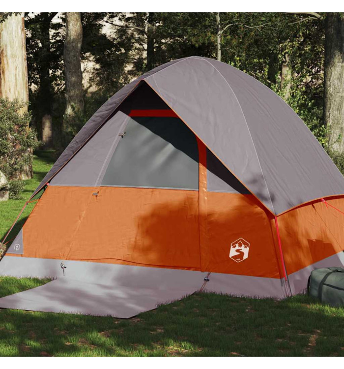 Tente de camping à dôme 4 personnes orange imperméable | Mobilier & Déco
