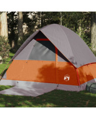 Tente de camping à dôme 4 personnes orange imperméable | Mobilier & Déco